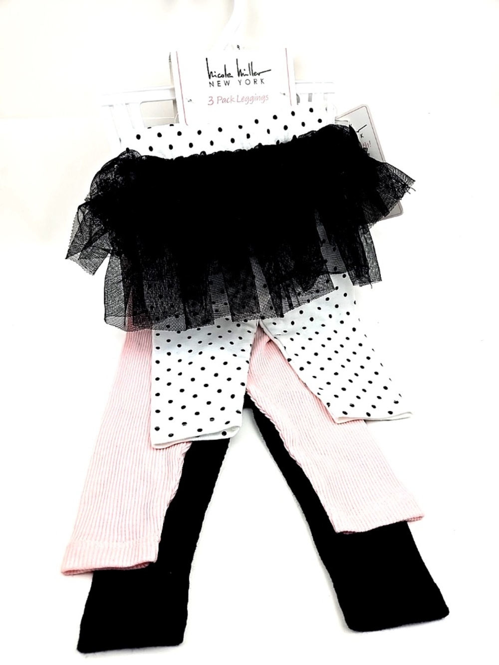 Nicole Miller Baby Legging Pants 3 Pack Girls Size 0/3m Infant Bottoms